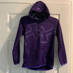 Under Armour, Purple, Hoodie / Sweatshirt, Youth Large, ColdGear
